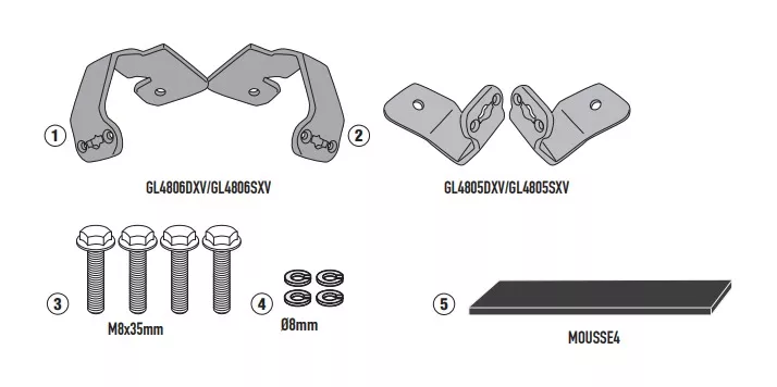 Givi 1192KIT Side Case Rack Mounting Kit Honda NC750X 2021-2024