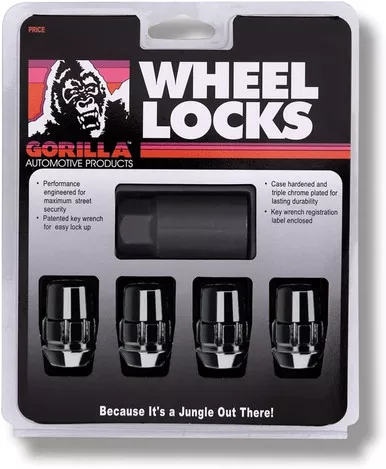 Gorilla Automotive 71681NBC Acorn Black Chrome Wheel Locks 1/2" Thread Size
