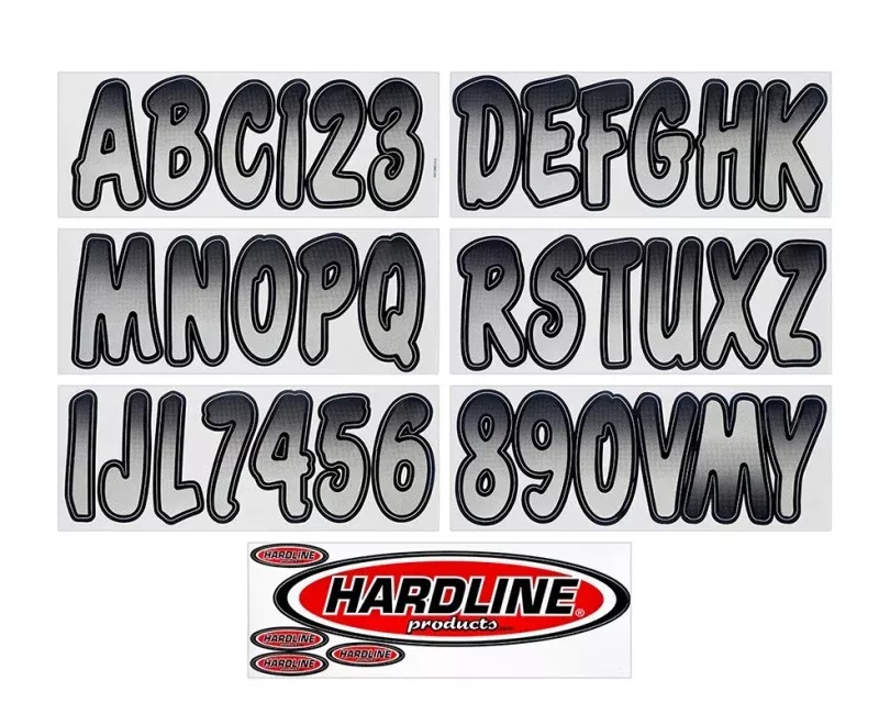 Hardline Boat Lettering Registration Kit 3 in. – 200 Silver/Black