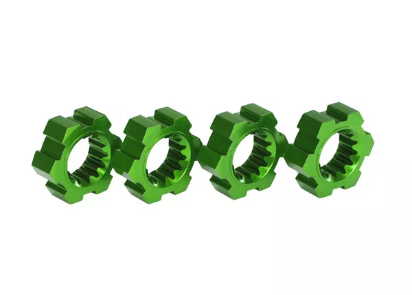Hex Wheel Hubs (Green, Red, or Blue-Anodized Aluminum), X-Maxx