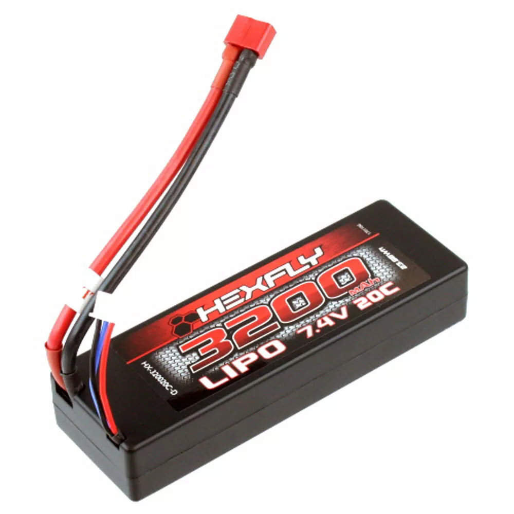 Hexfly 2 Cell 7.4V 3200mAh 20C LiPo Battery (T-Plug)