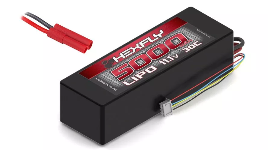 Hexfly 3 cell 11.1V 5000mAh 30C LiPo Battery (Hard Case) (Banana Connector) (1pc)