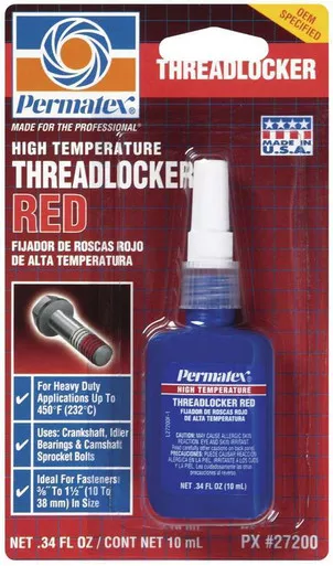 Hi Temp Threadlocker 10ml - Red 27200