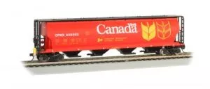 HO 4-Bay Cyl.Hopper Canada Grain/redBachmann Train HO Scale