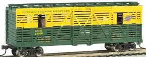 HO 40' Animated Stock Car w/Horses CNWBachmann Train HO Scale