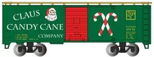 HO 40' PS-1 Boxcar Claus Candy Cane Co.Bachmann Train HO Scale