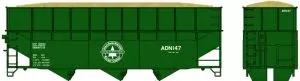 HO 70t Offset Wood Chip Hopper AD&N #121Bowser Train HO Scale
