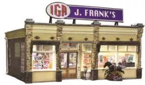 HO B/U J. Frank's GroceryWoodland Scenics Train HO Scale