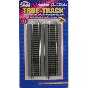 HO True-Track 6'' Straight/4pkAtlas Train HO Scale
