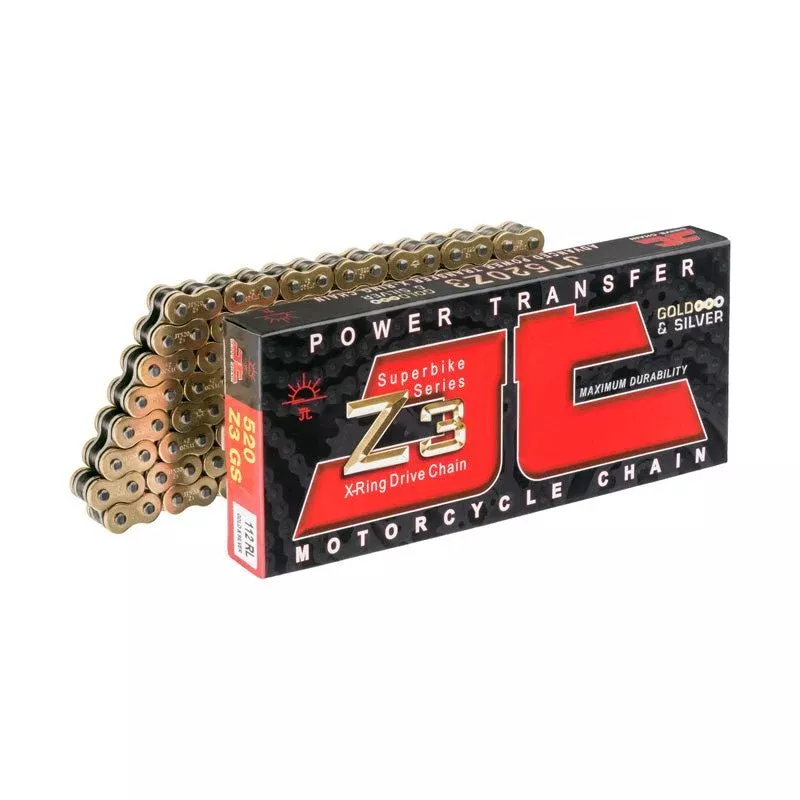 JT 520Z3 Chain 124L X-Ring Super Heavy Duty (Gold/Silver)