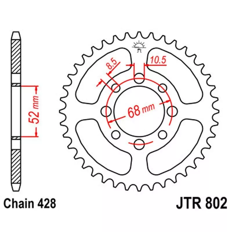 JT Sprocket Rear 428 34T