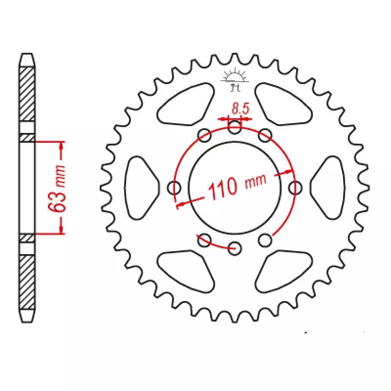 JT Sprocket Rear 520 45T