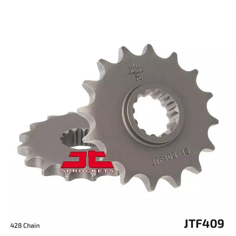 JT Sprockets Front Steel Countershaft Sprocket 16 Tooth 16T 428 Chain For Suzuki DR125 S Raider 1985-1994 JTF409.16