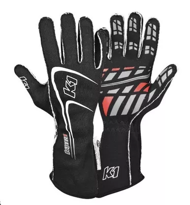 K1 Racegear Glove Track1 Black Medium SFI 5 23-TR1-N-M