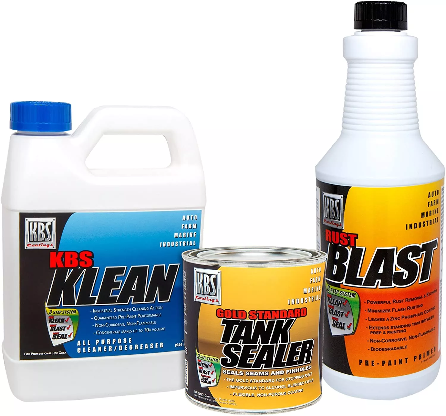 KBS Coatings Cycle Fuel Gas Tank Liner Sealer & Prep Combo Kit