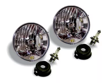 KC HiLiTES 42301 7" Round 60/55w H4 DOT Headlight Set of 2, White