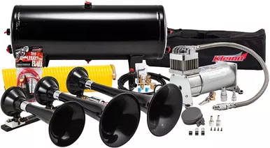 Kleinn Air Horns HK7 Complete Triple Train Horn System – Black