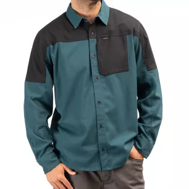 Klim Phelps Midweight Stretch Dark Sea Black Flannel Shirt
