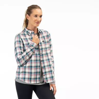 Klim Sunlight Trail Midweight Snow White Raspberry Radiance Flannel Shirt