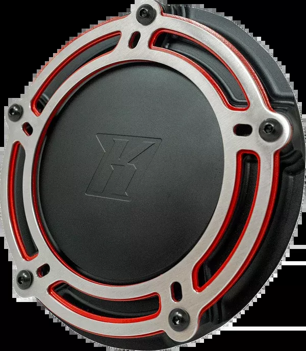 Kodlin USA Derby Cover – NXL Redline – Black/Red – M8 Softail