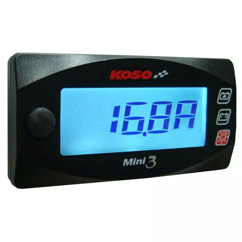 Koso North America Mini 3 Ampmeter And Voltmeter