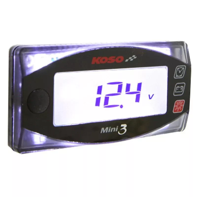 Koso North America Mini 3 Clock And Voltmeters