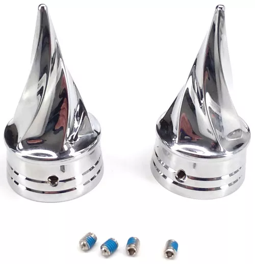 Kuryakyn Front Axle Nut Caps Twisted Point/Chrome (1217)