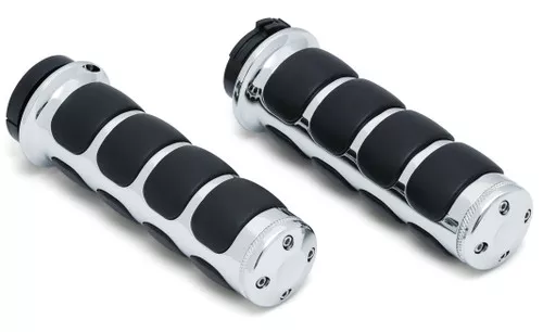 Kuryakyn ISO Chrome/Black Cable Style Handlebar Grips (6205)