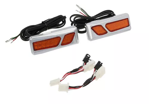 Kuryakyn LED Front Reflector Chrome Conversion Kit w/Amber Lens (7455)