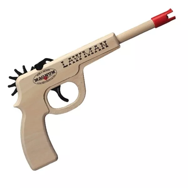 Lawman Toy Wooden Rubberband Pistol Needs: Red Ammo (Rubber Bands)