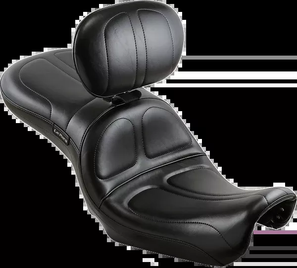 Le Pera Maverick Seat – With Backrest – Stitched – Black – FLD/FXD ’06-’17