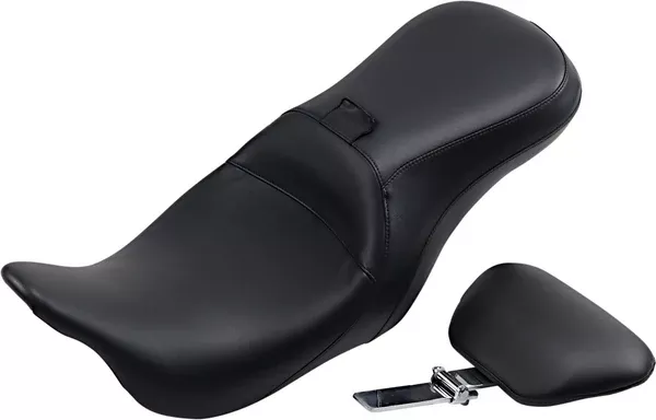 Le Pera Outcast 2-Up Seat – With Backrest – Smooth – Black – FL ’08-’23