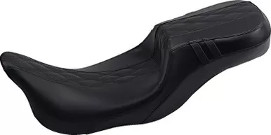 Le Pera Outcast Daddy Long Legs Seat 2-Up Without Backrest Black W/Black Double Diamond Inlay - LK-997DLGT2