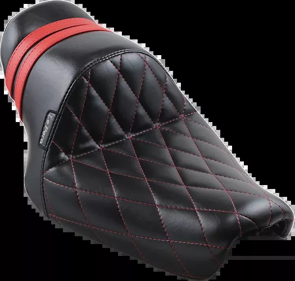 Le Pera Stubs Spoiler Seat – Diamond – Black W/ Red Stripes – XL ’04-’23