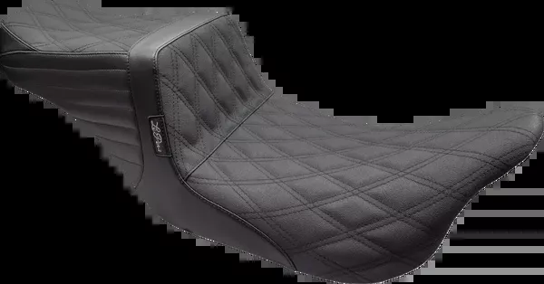Le Pera Tailwhip Seat – Double Diamond W/ Grip Tape – Black – FL ’08-’23