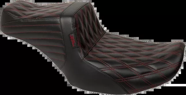 Le Pera Tailwhip Seat – Red Double Diamond Stitch – FLH/FLT ’23-’25