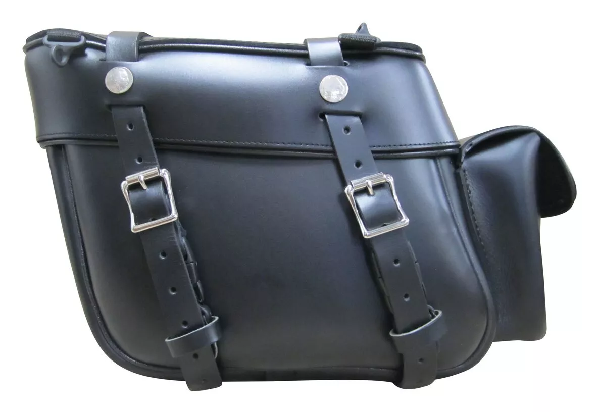 Leatherworks 111 Deluxe Box Top Studded Throw Over Saddlebags With Rear Pockets