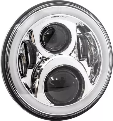 Letric Lighting LLC-LHC-7DC 7in. Premium Wide-Array LED Headlight - Chrome