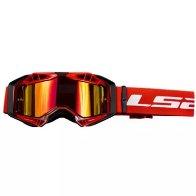 LS2 Aura Pro Black Red Red Iridium Lens Goggles