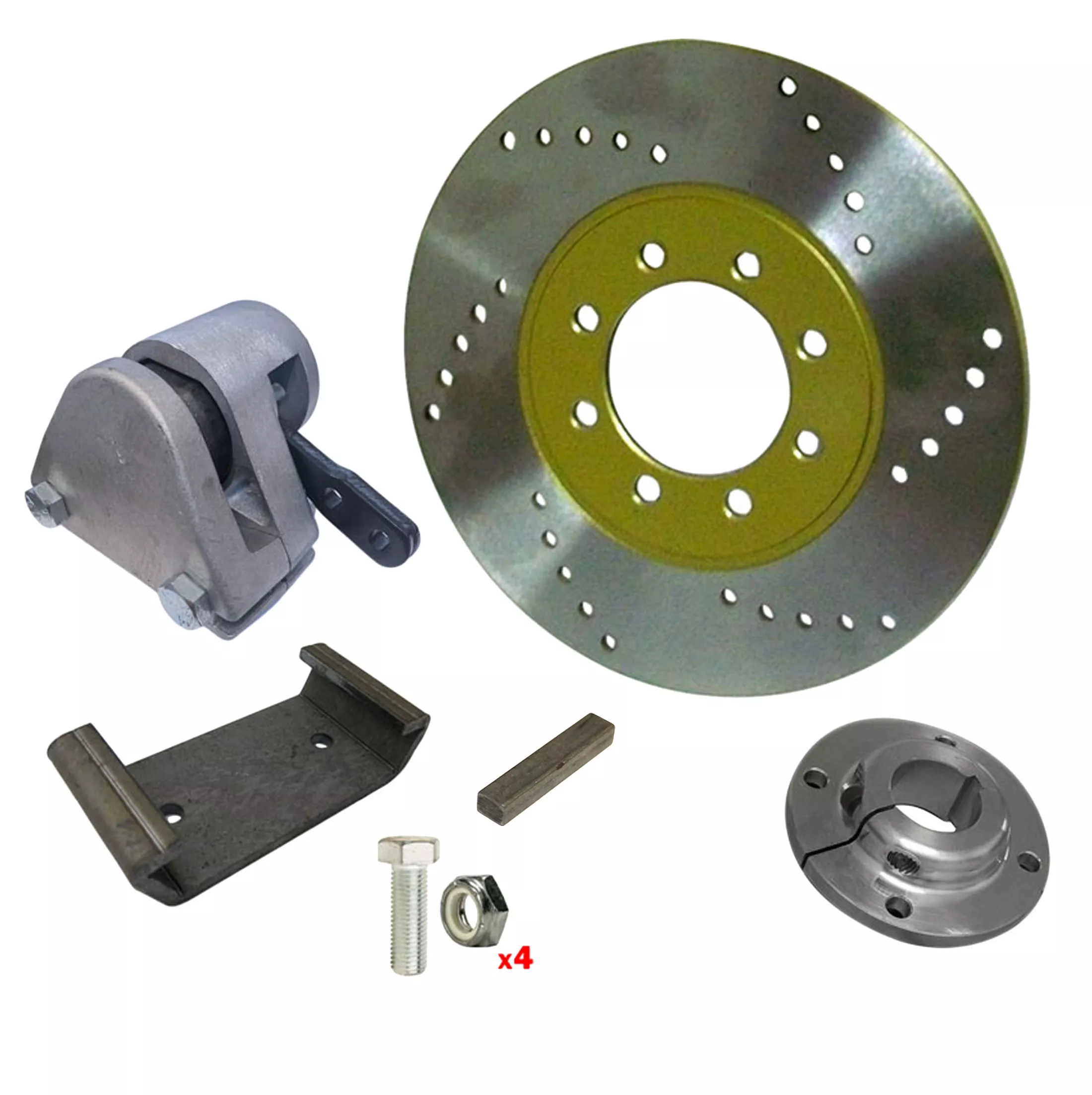 Mechanical Brake Kit 8" Rotor, Caliper, & Bracket | 3/4", 1", or 1-1/4" Bore