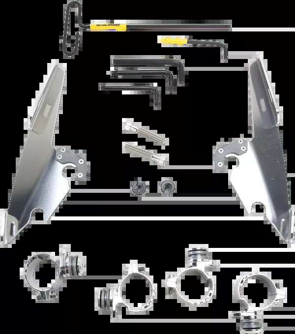 Memphis Shades Batwing – Mounting Kit – Polished – XL48