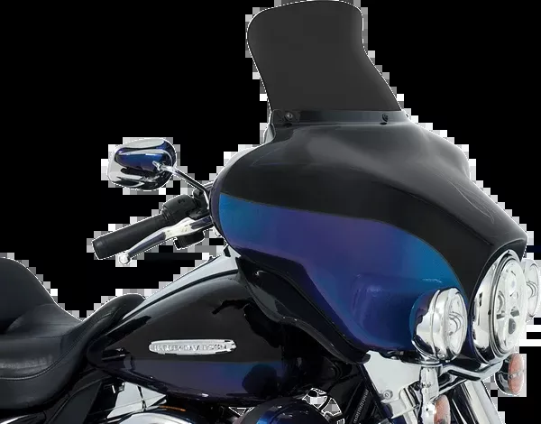 Memphis Shades Spoiler Windshield – 9″ – Dark Black Smoke – ’96-’13 FLH