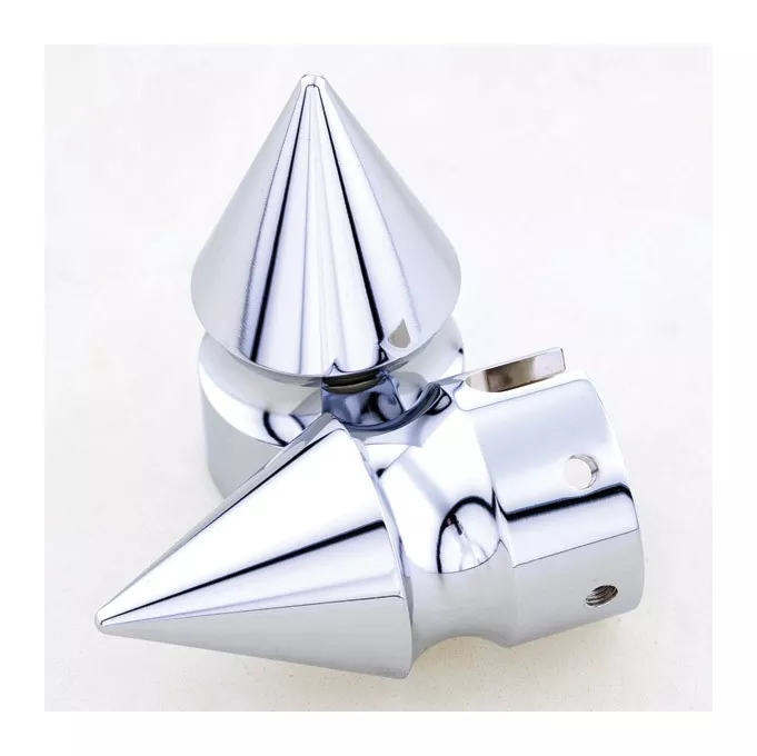 Milwaukee Twins Spike Front Axle Nut Covers For Harley 1972-1989