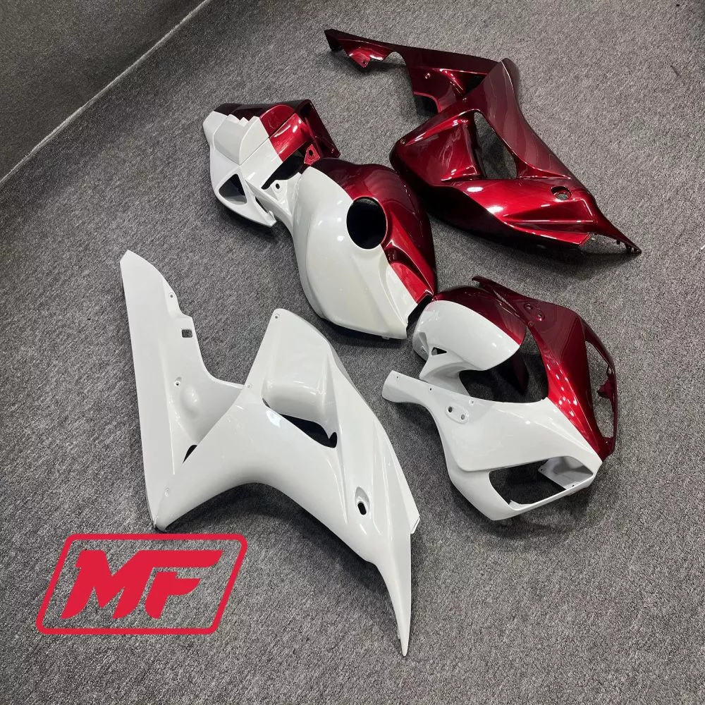 Monster Fairings Full Kit Honda CBR1000RR 06-07 Split White and Red + Windshield + Gas Tank Cover