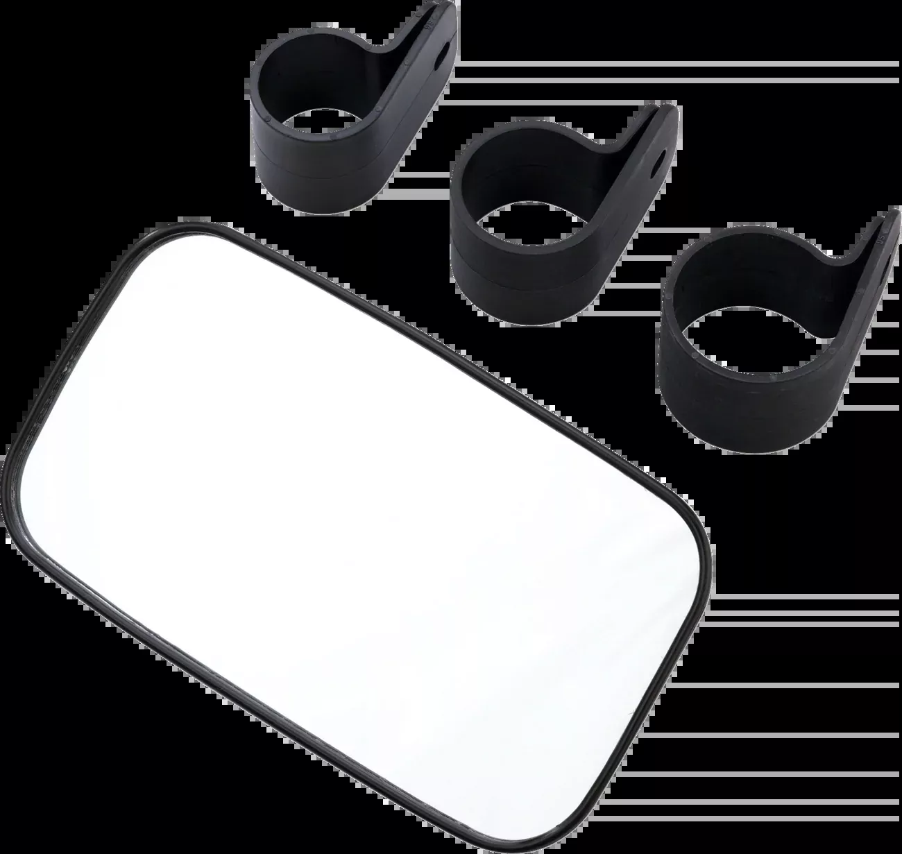 Moose Offroad Mirror – Rear/Side View – Rectangle – Black-Q60-6001