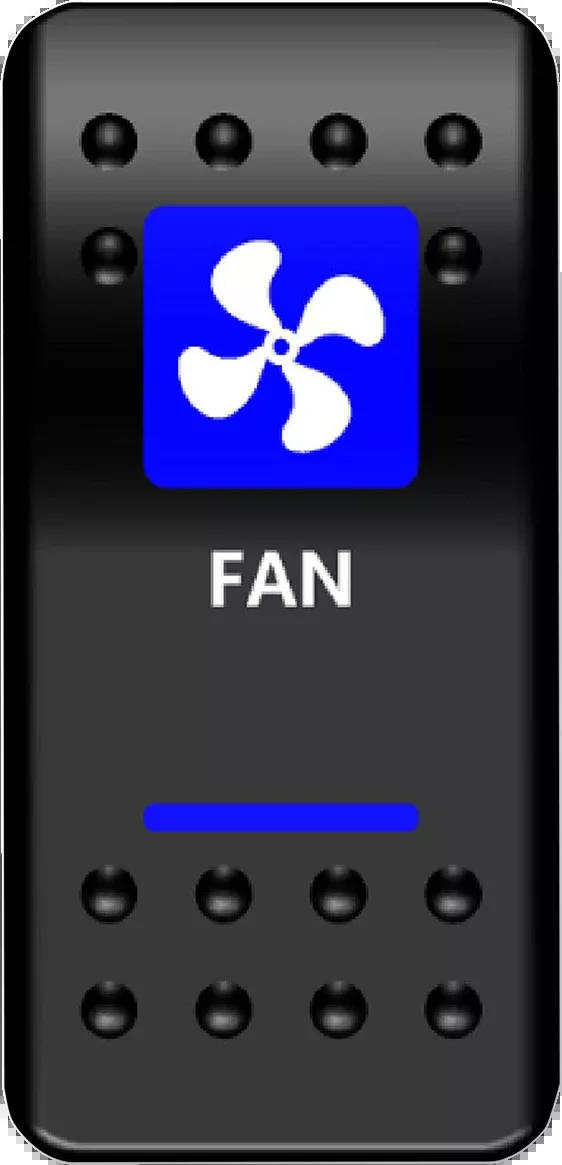 Moose Offroad Rocker Switch – Fan – Blue-FAN-PWR