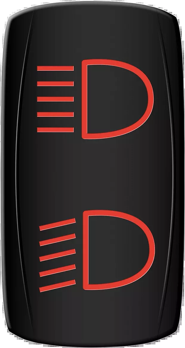 Moose Offroad Rocker Switch - Hi/Lo Beam - Red-HLB-PWR-R