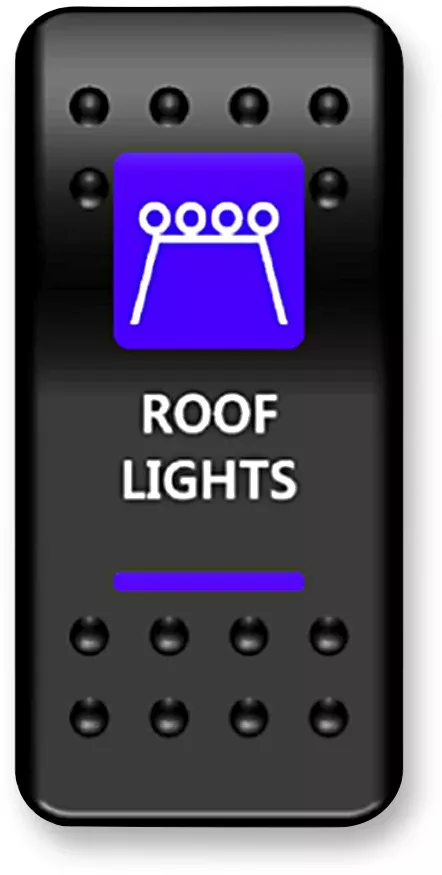 Moose Offroad Rocker Switch – Roof Light – Blue-RFL-PWR