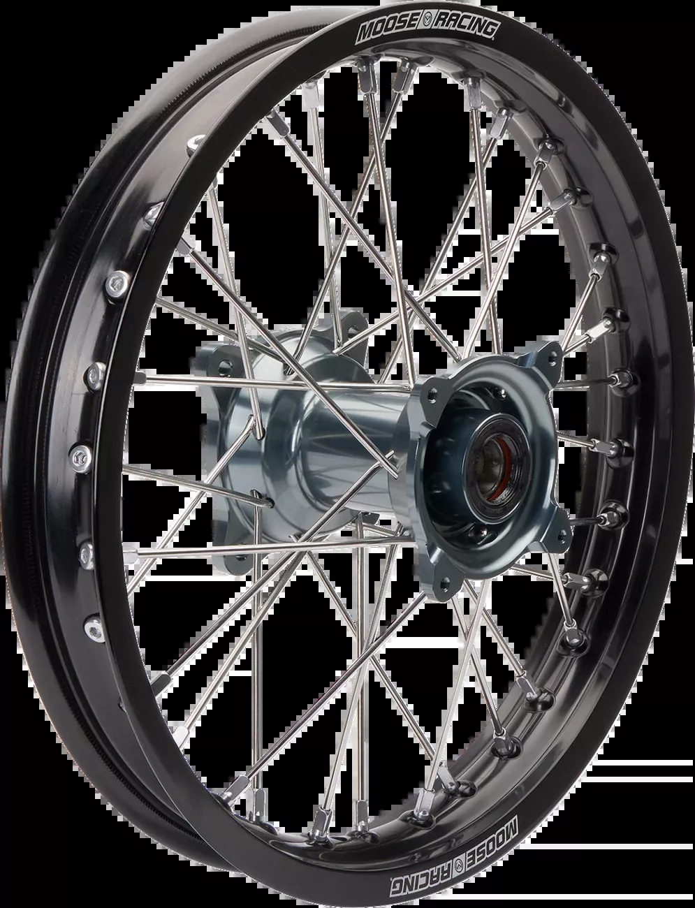 Moose Offroad Wheel Assembly – SX-1 – Complete – Front – Black Wheel/Gray Hub – 16×1.85-MR8X-16016-BKGY