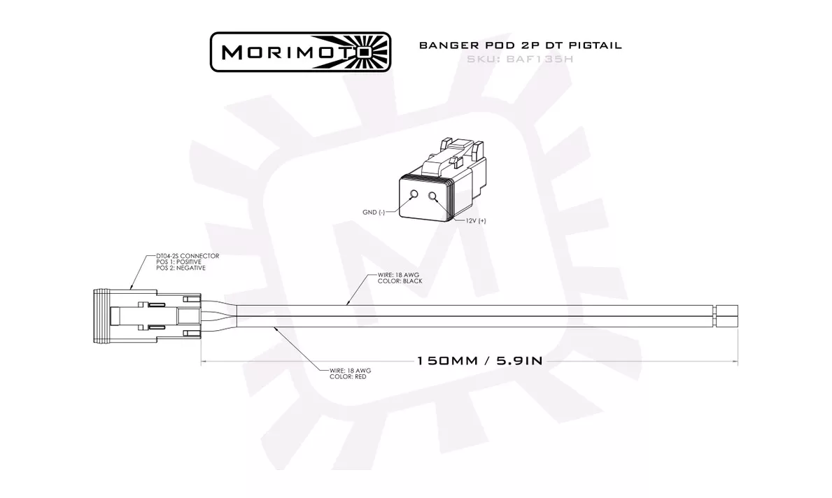 Morimoto Pigtail Harness For Banger Series Pod Lights